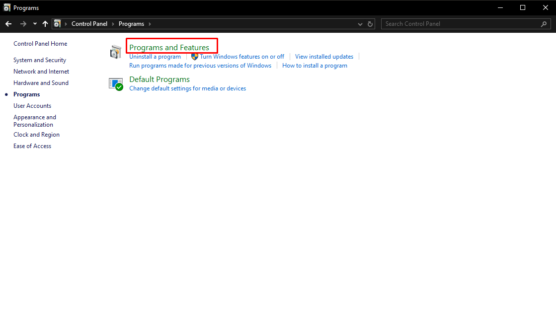 programsandfeatures